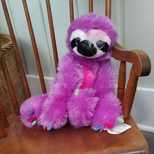 Purple Stuffed Sloth Toy NWT